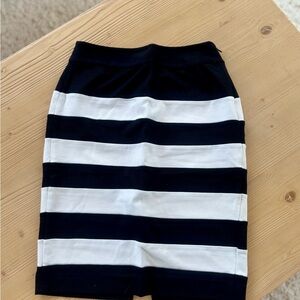 White House Black Market Striped Straight Pencil Skirt Black /White Size 0